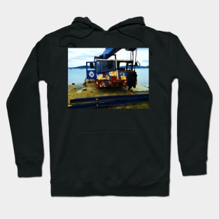 Old crane for lifting boats out of the Mediterranean opposite St. Tropez Hoodie